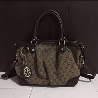 (Priced to Clear) Gucci Sukey Original GG Canvas Top Handle Bag Cocoa 