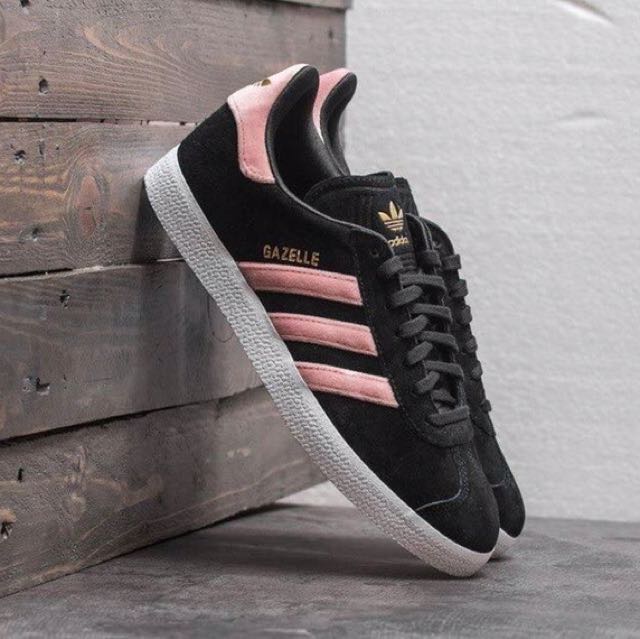 adidas gazelle black and pink