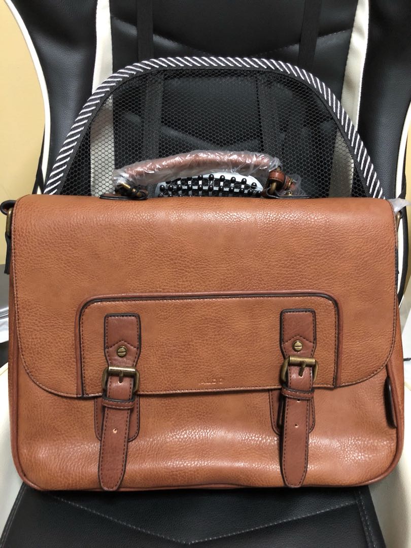aldo leather messenger bag