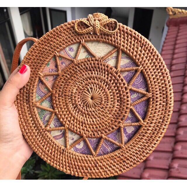 Baru Tas Anyaman Rotan Motif Matahari 20cm Olshop Fashion Olshop