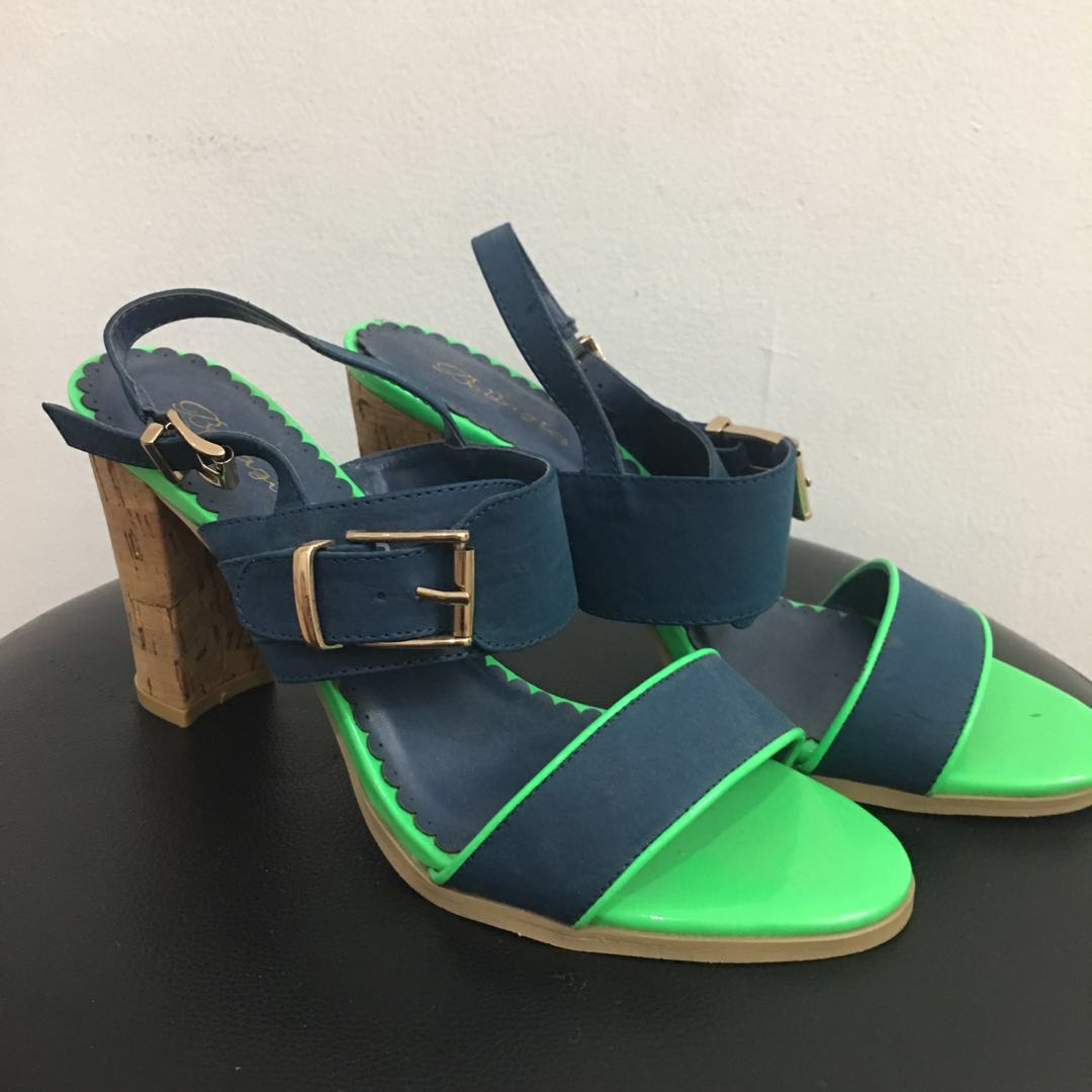 neon blue heels