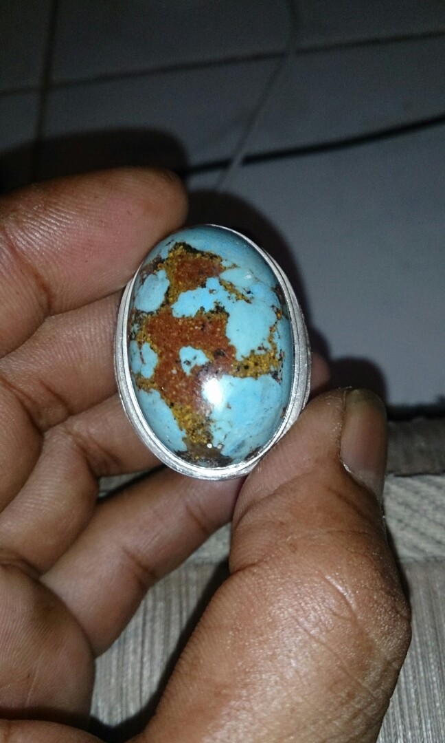 Cincin Batu Pirus Persia Urat Emas Big Sise Everything Else On Carousell