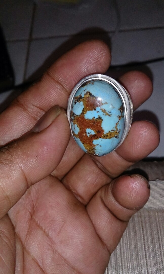 Cincin Batu Pirus Persia Urat Emas Big Sise Everything Else On Carousell