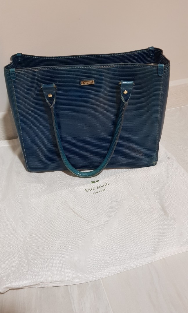 dark blue leather bag