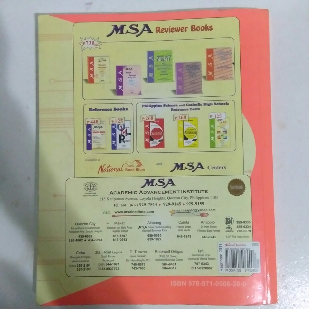 MSA Science High School Entrance Test Reviewer, Hobbies & Toys, Books