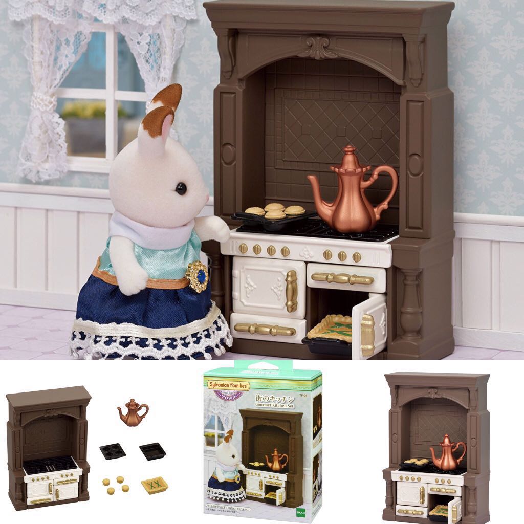 New Released Bnib Sylvanian Families Town Series Tf 04 Gourmet Kitchen Set Toys Games Bricks Figurines On Carousell