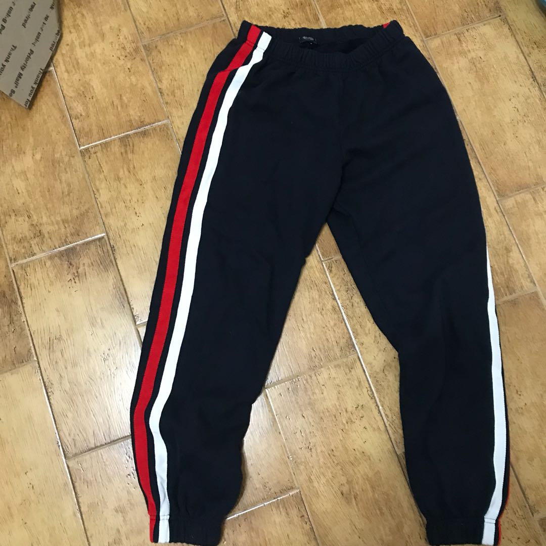 NWOT Brandy Melville Navy with red white stripe zari sweatpants