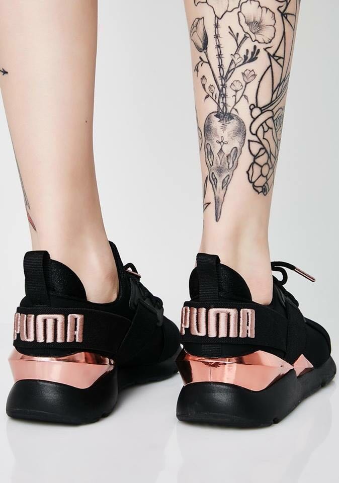 puma muse metallic puma black rose gold