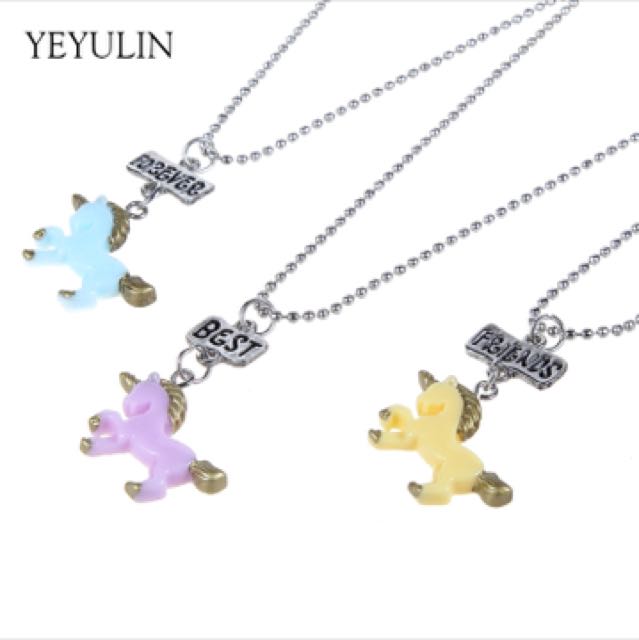 Unicorn Friendship Necklace Kalung Fesyen Wanita Aksesoris Di