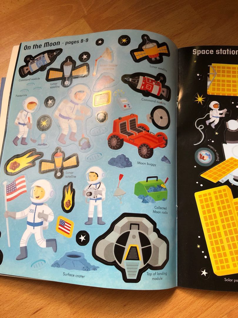 Usborne Space Sticker Book, Hobbies & Toys, Books & Magazines, Children ...