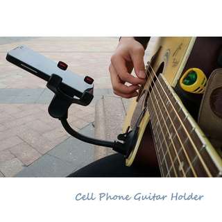 Phone holder stand for guitar