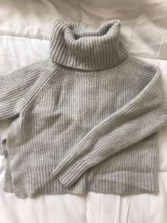 Wilfred Cropped Grey Turtleneck (xxs-xs)