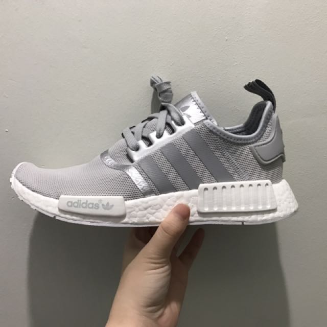 Adidas nmd womens silver clearance