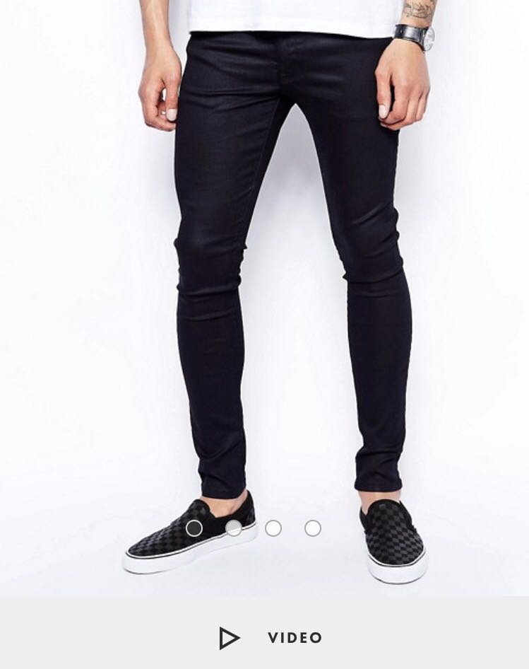black wax coated jeans