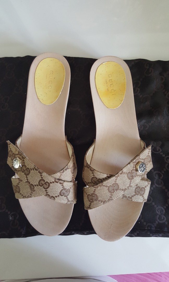 Gucci wooden sandals best sale
