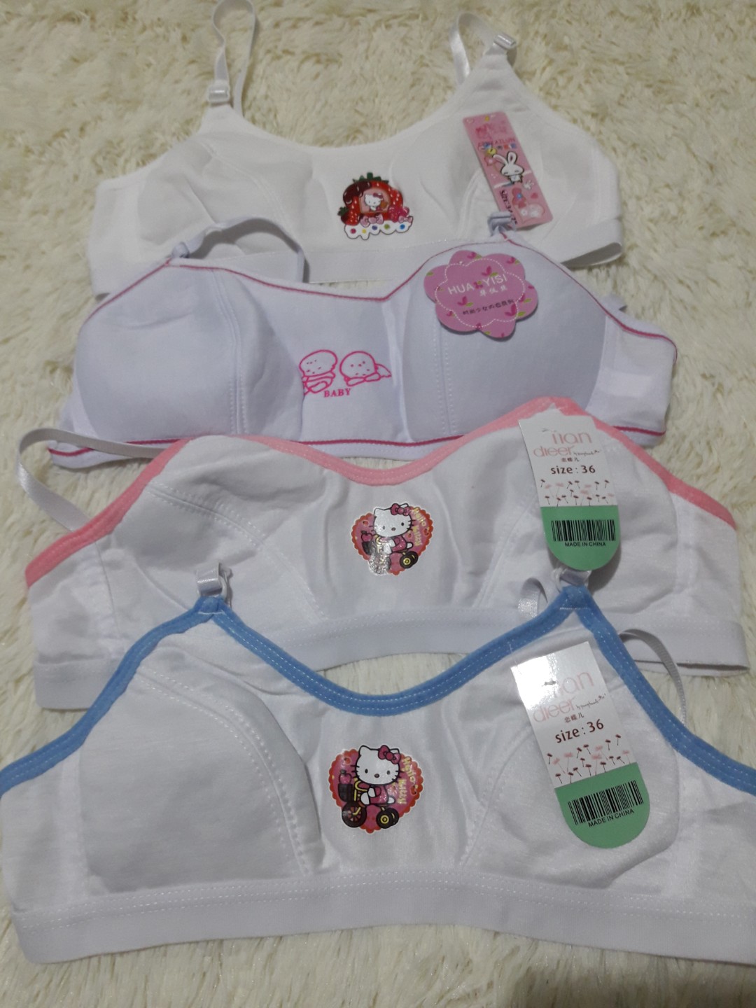Baby bra 6pcs One design and one color Assorted size(2pcs 32 2pcs 34 2pcs  36)