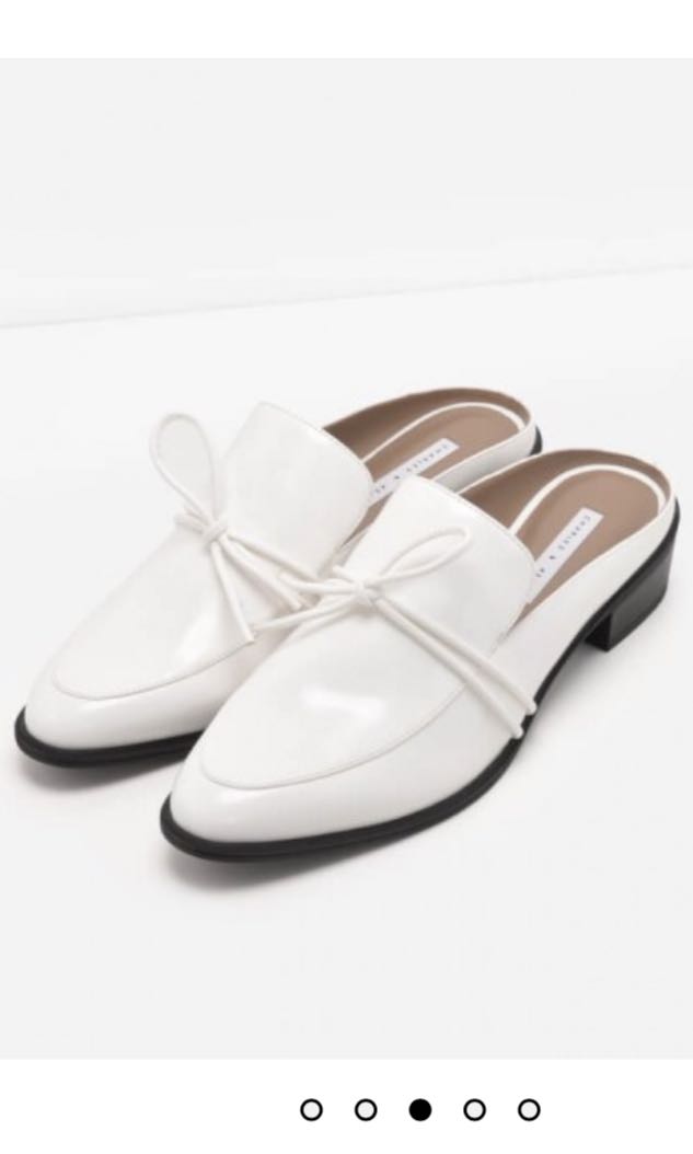 Charles and keith almond toe slip on sales