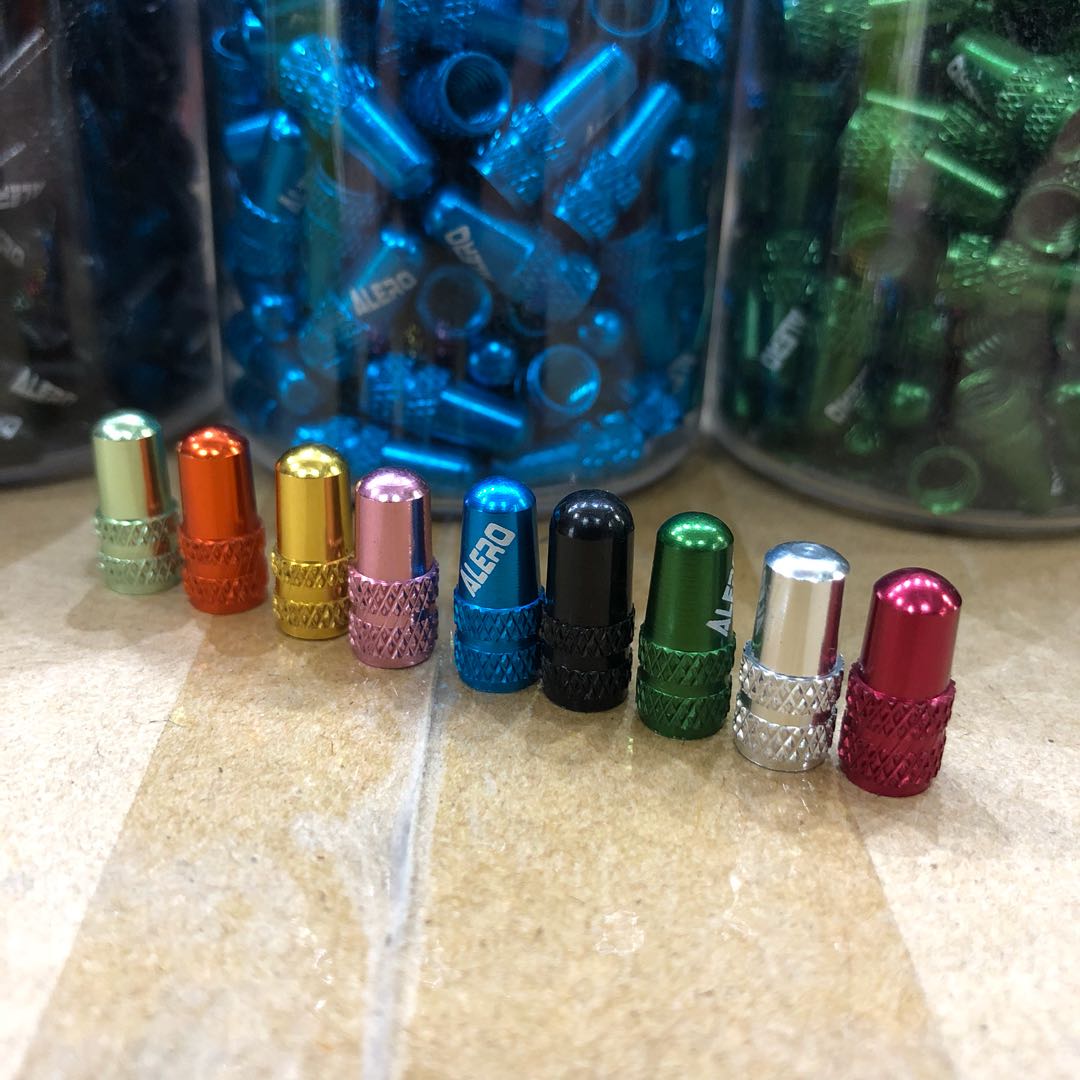 blue presta valve caps