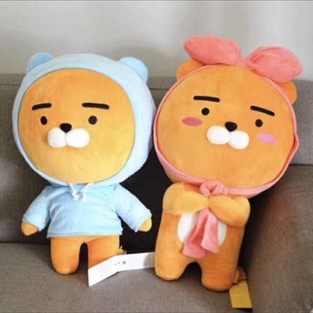 New Lovely Lion Blue Hoody Of Kakao Friends Ryan Plush Doll Character Xams Gift 