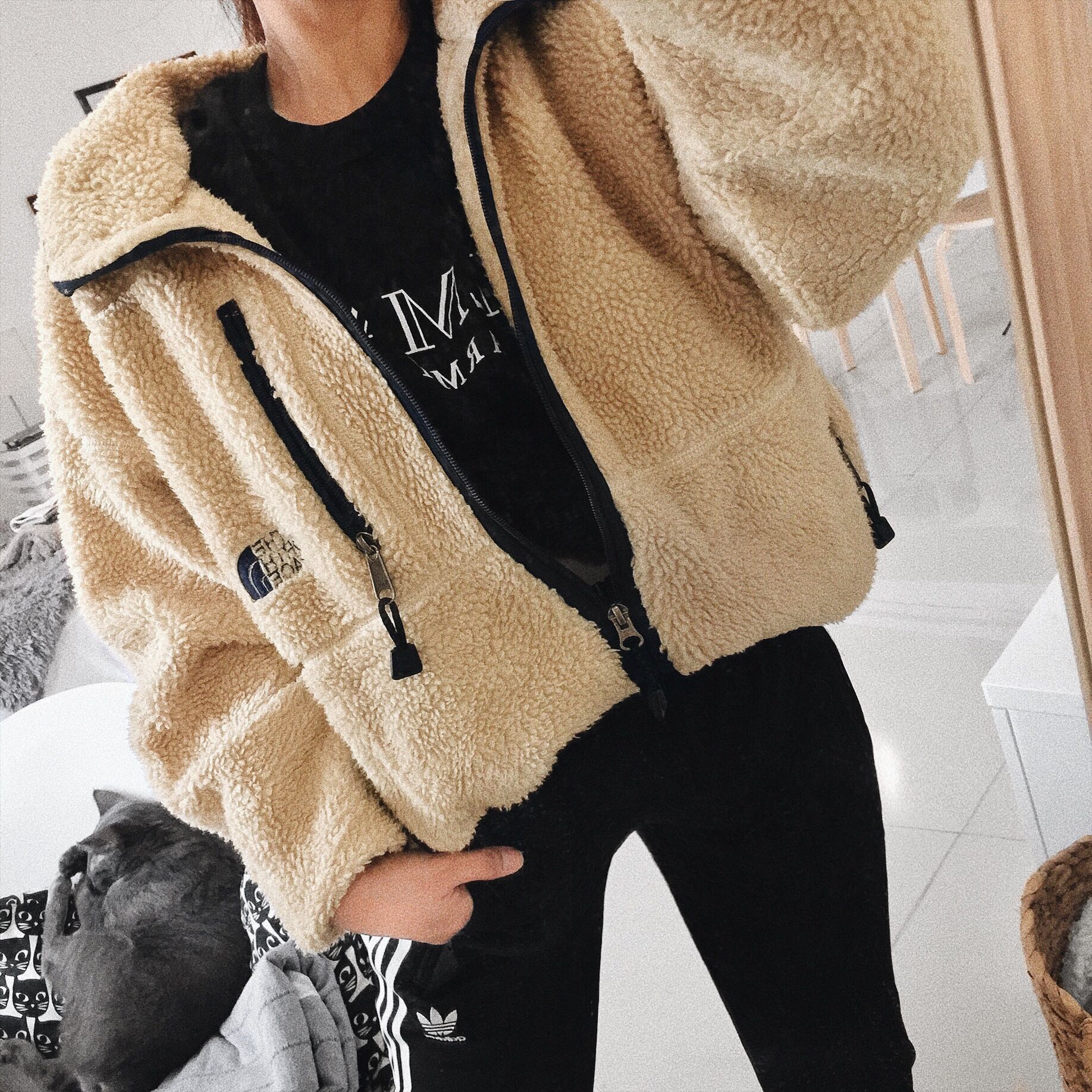 RESERVED The North Face Oversized Caramel Fleece Coat Jacket