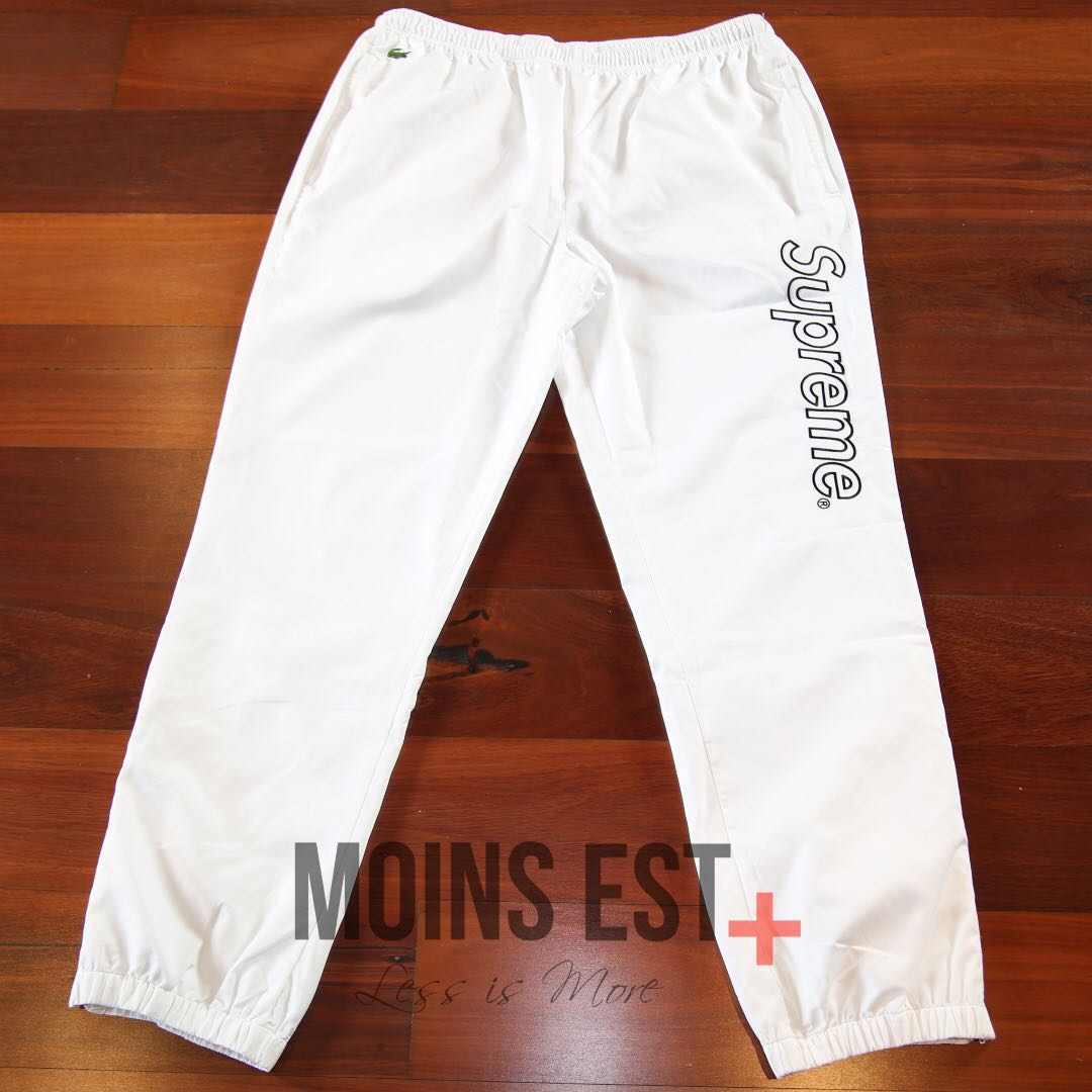 lacoste white track pants