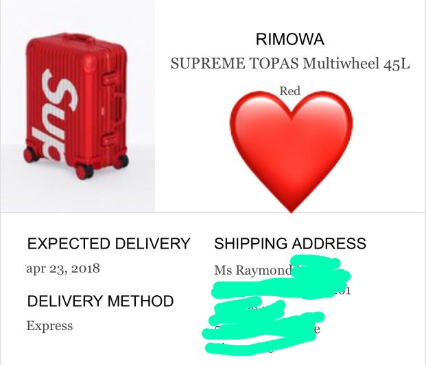 Supreme RIMOWA Topas Multiwheel 45L Red
