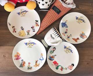 迪士尼 Disney✨百年紀念限量餐盤組 (4款迪士尼造型) 圓形陶瓷盤/點心盤/水果盤/餐盤