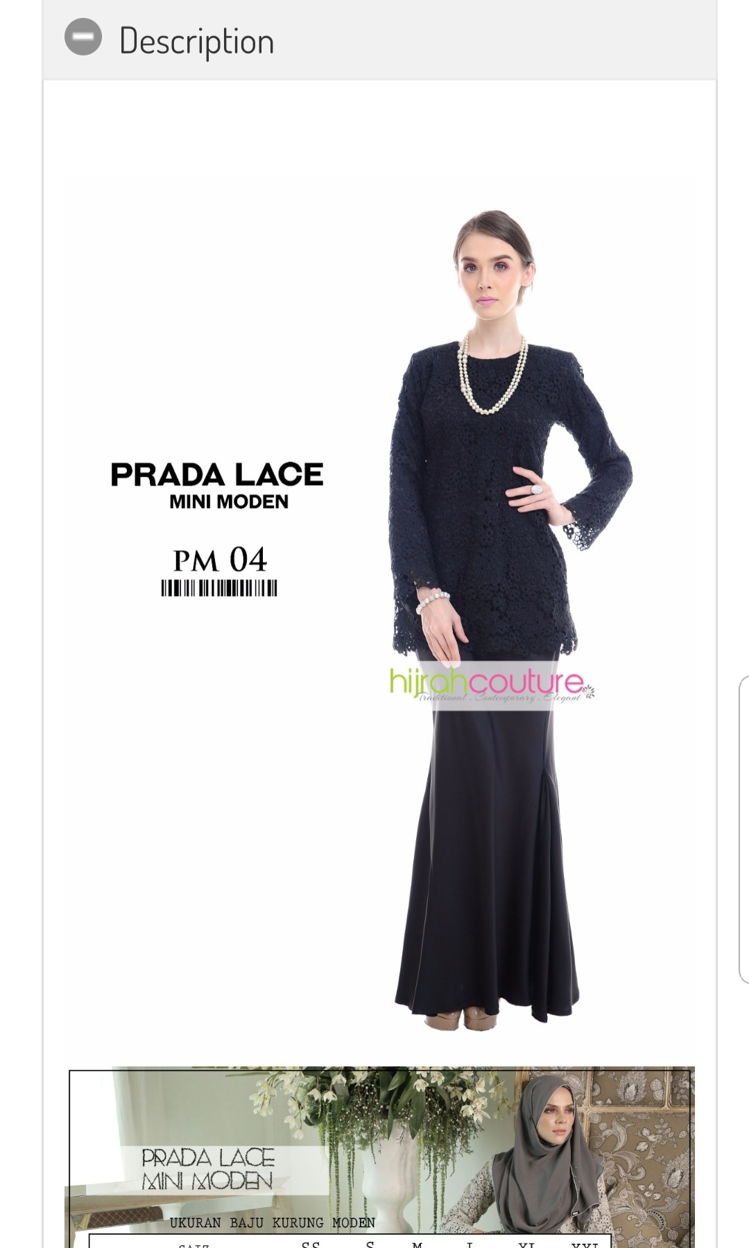 Baju kurung moden lace prada hot sale