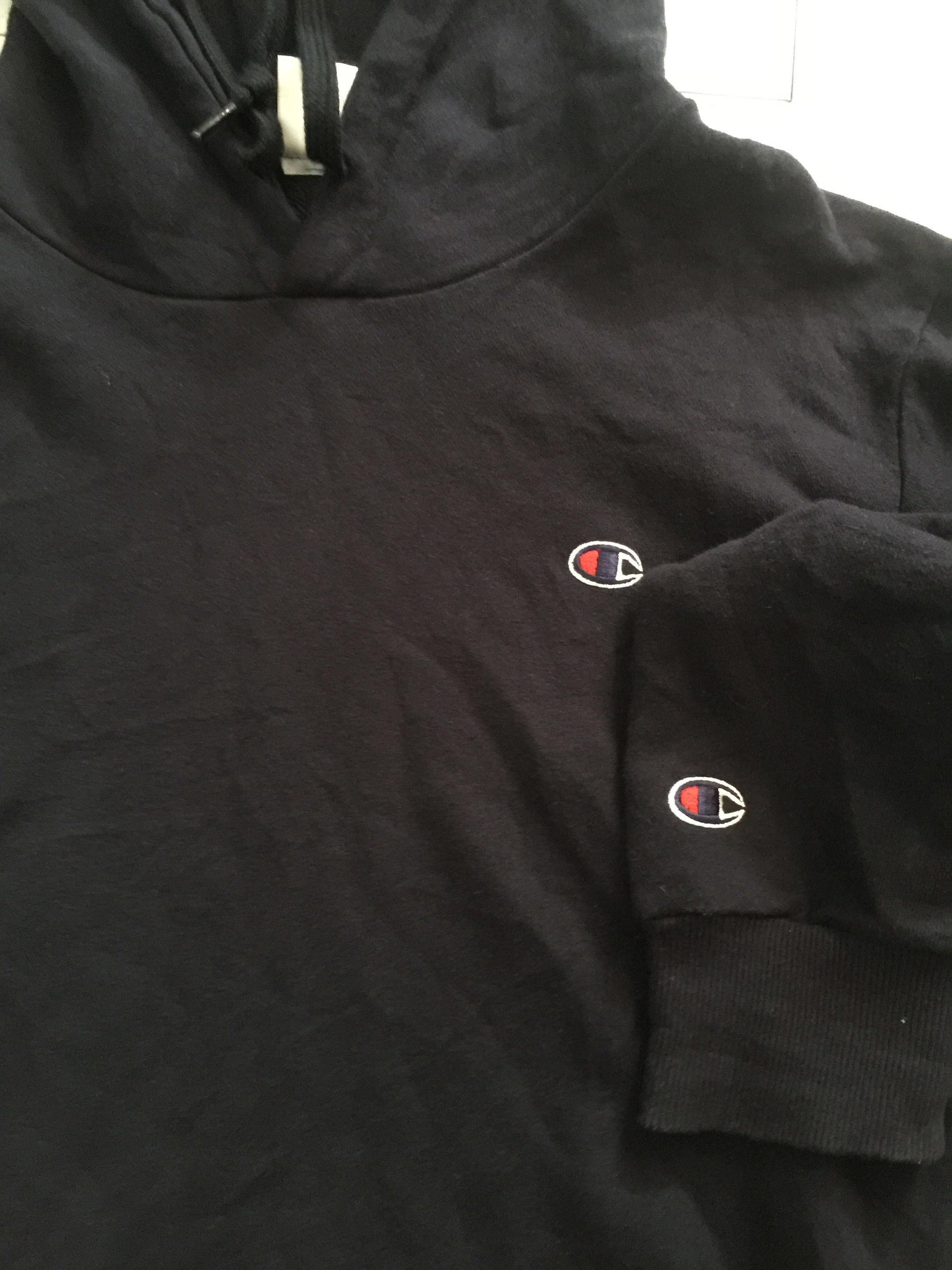 Champion Hoodie small logo black Men s Fashion Tops Sets
