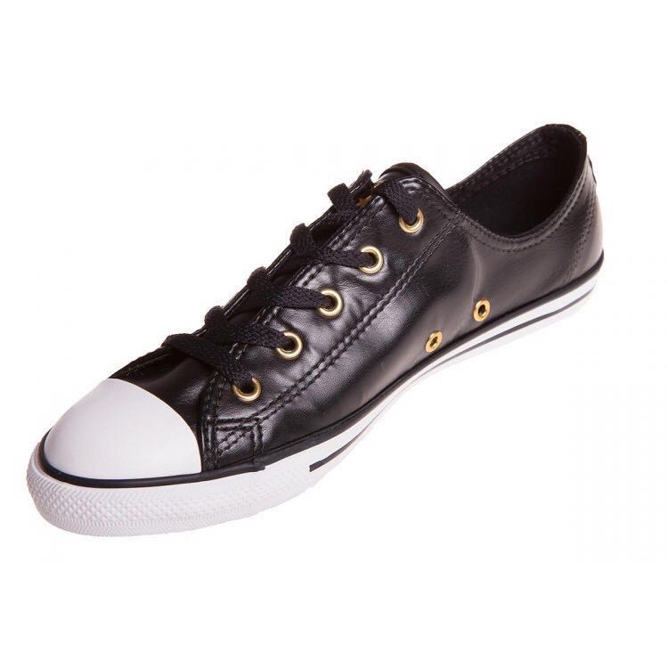 black leather converse low womens