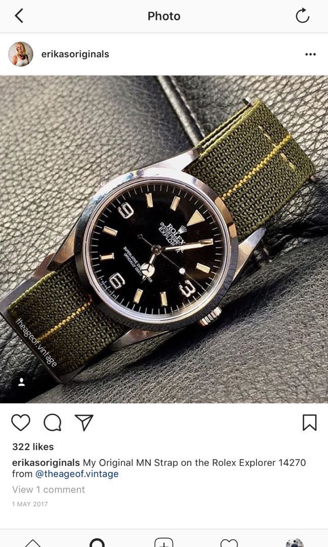 Erika originals MN strap 20mm olive nato, Mobile Phones & Gadgets