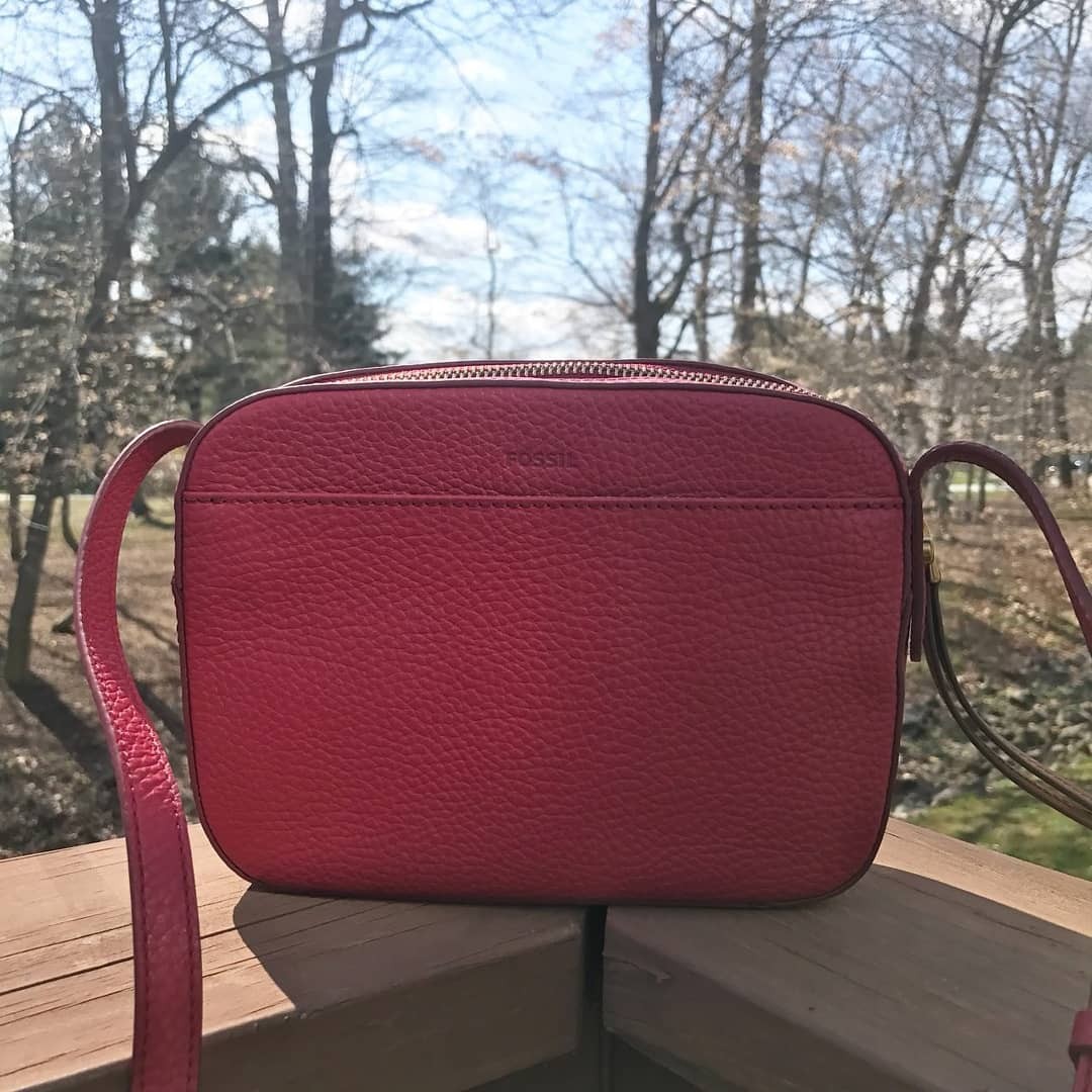 Fossil Jenna Camera Bag in Red Velvet