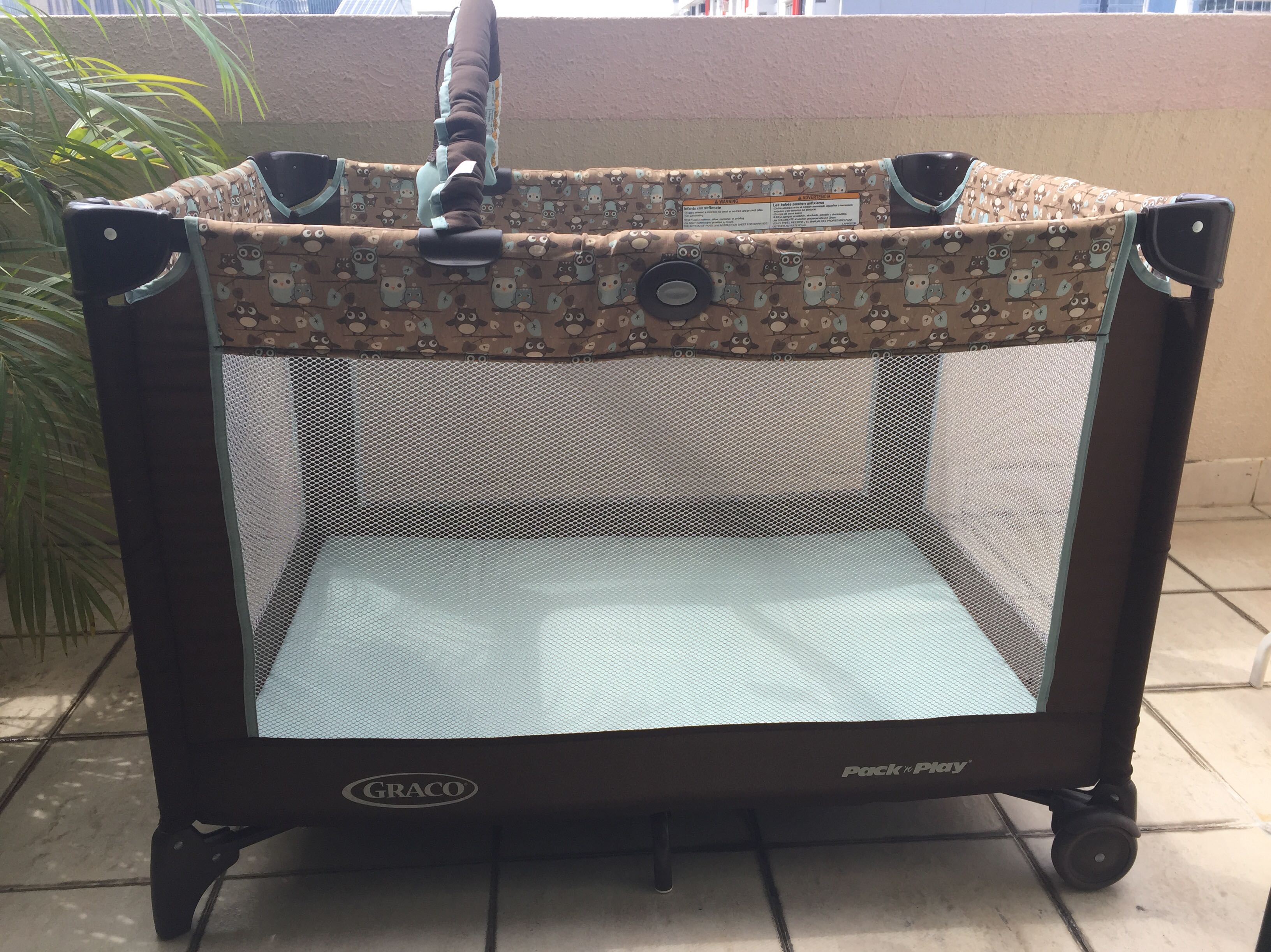 Graco playpen green&grey, Babies & Kids, Babies & Kids Fashion on Carousell