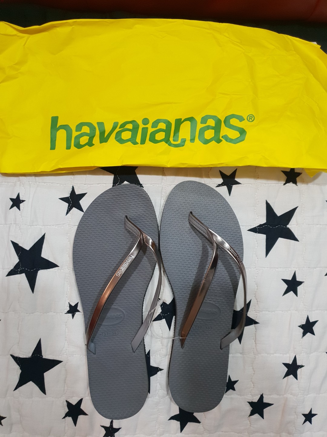 havaianas you metallic steel grey