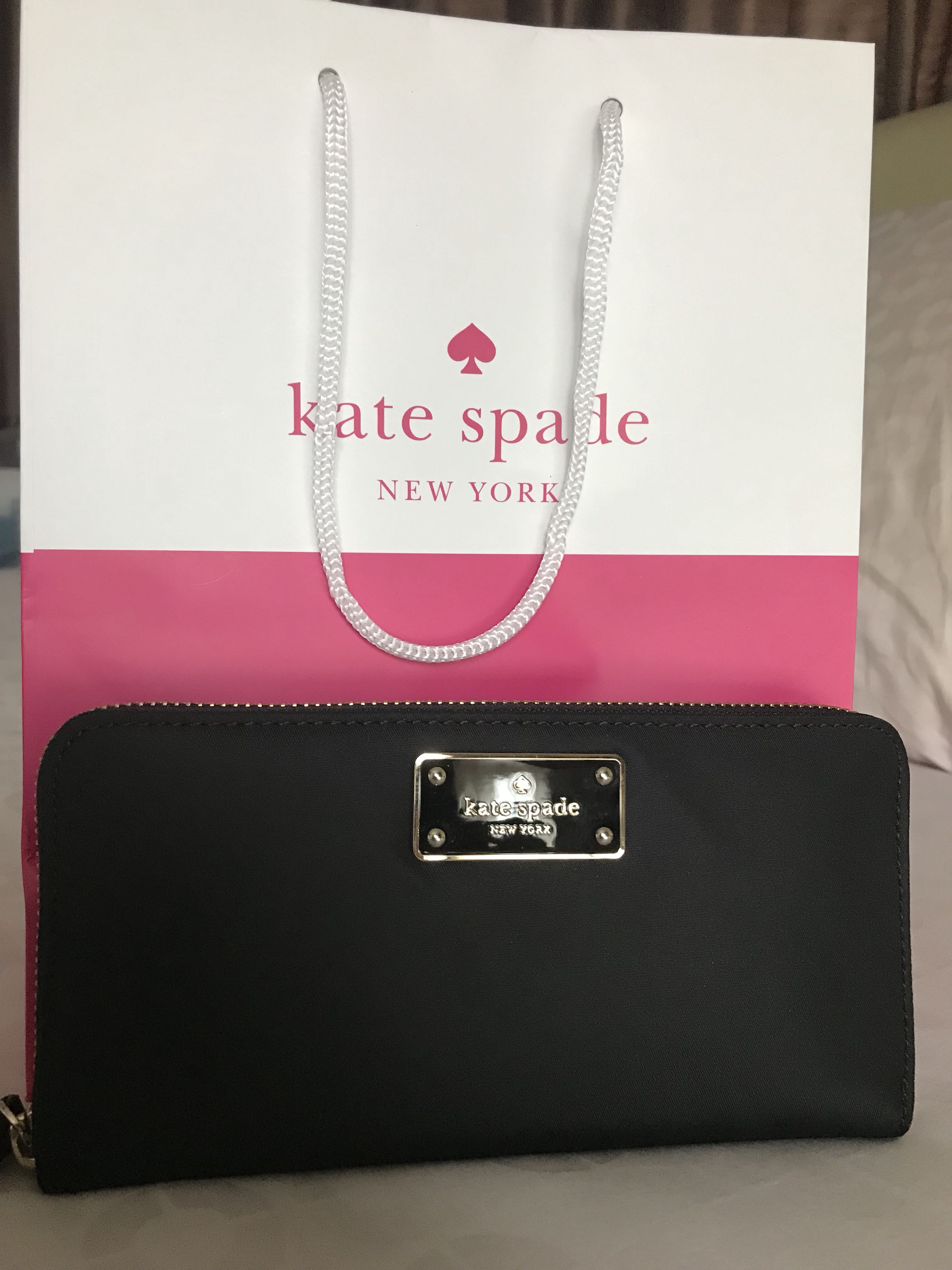 Kate spade nylon black long wallet, Women's Fashion, Bags & Wallets, Purses  & Pouches on Carousell