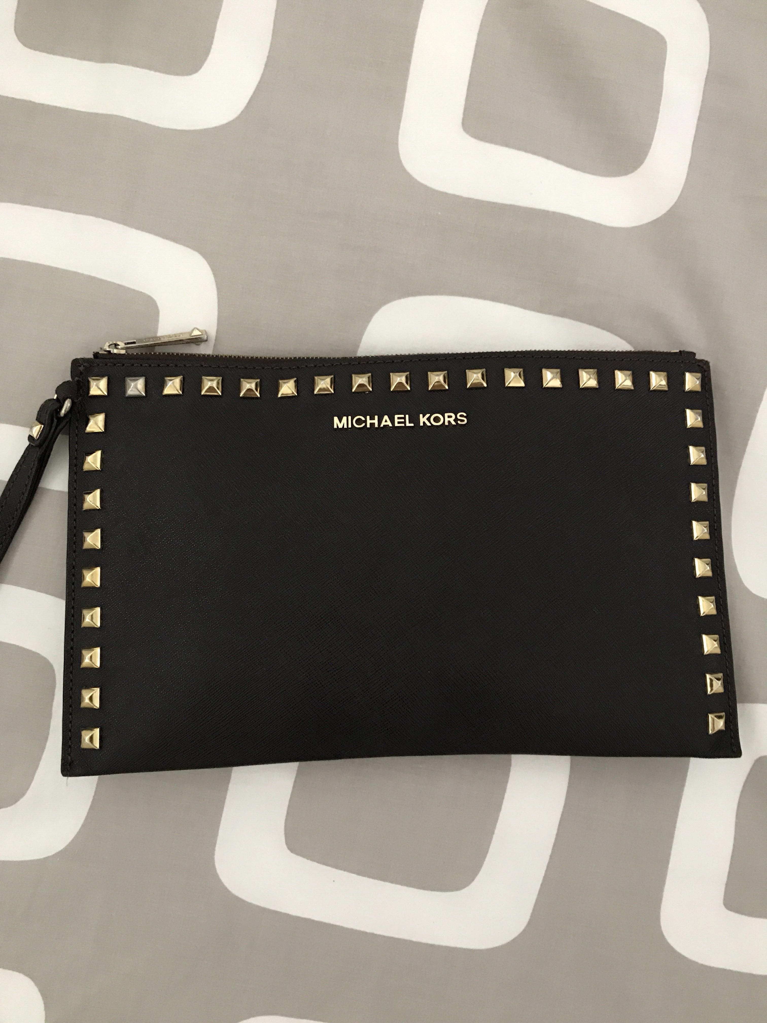 michael kors studded clutch