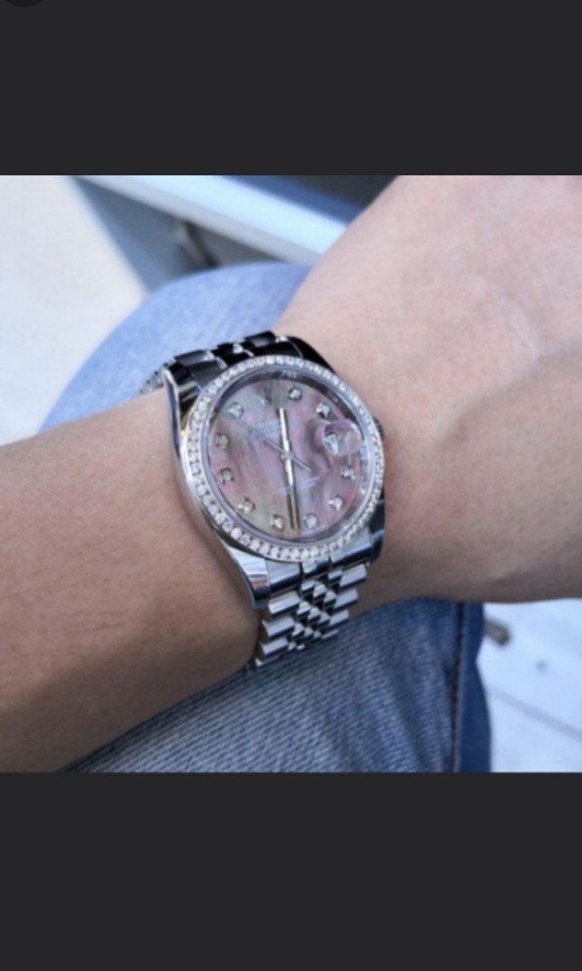rolex datejust 36 black mother of pearl