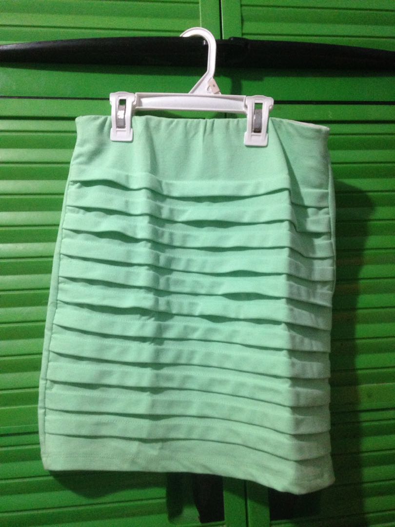 Rok Karet Warna Hijau Pastel Women S Fashion Women S Clothes