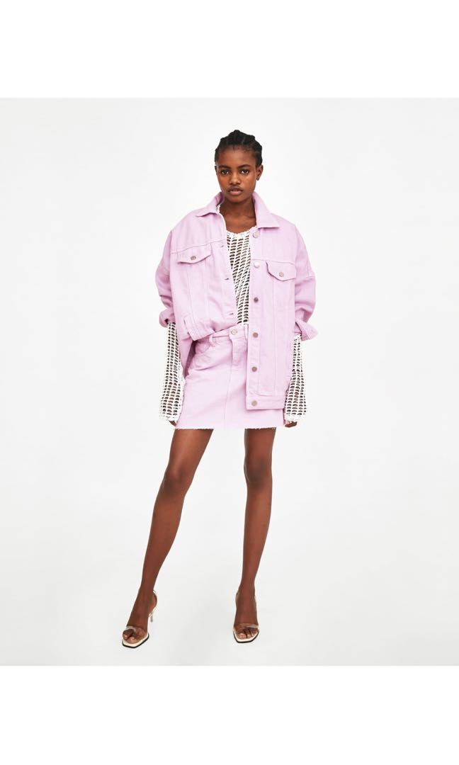 Topshop pink cheap denim jacket
