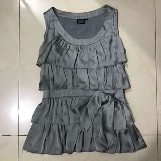 Gray Ruffle Top