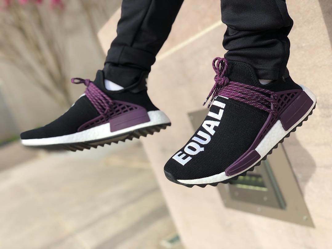 adidas x Pharrell Williams Hu Holi NMD 黑紫(AC7033), 男裝, 鞋