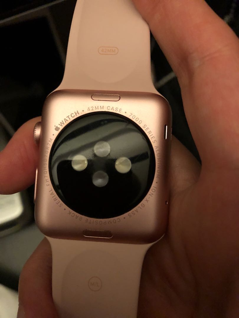 Apple Watch Gen 1 42mm Rose Gold with Pink Sand sport strap Mobile Phones Gadgets Wearables Smart Watches on Carousell