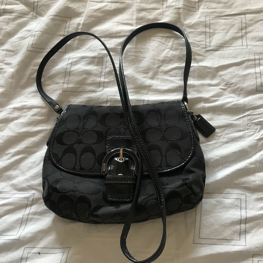 Authentic Coach Sling Bag Black, Luxury, Bags & Wallets on Carousell