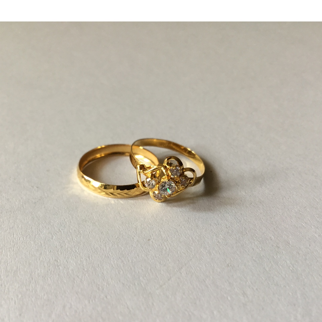 CINCIN EMAS BELAH ROTAN & BATU ZIRCON, Fesyen Wanita 