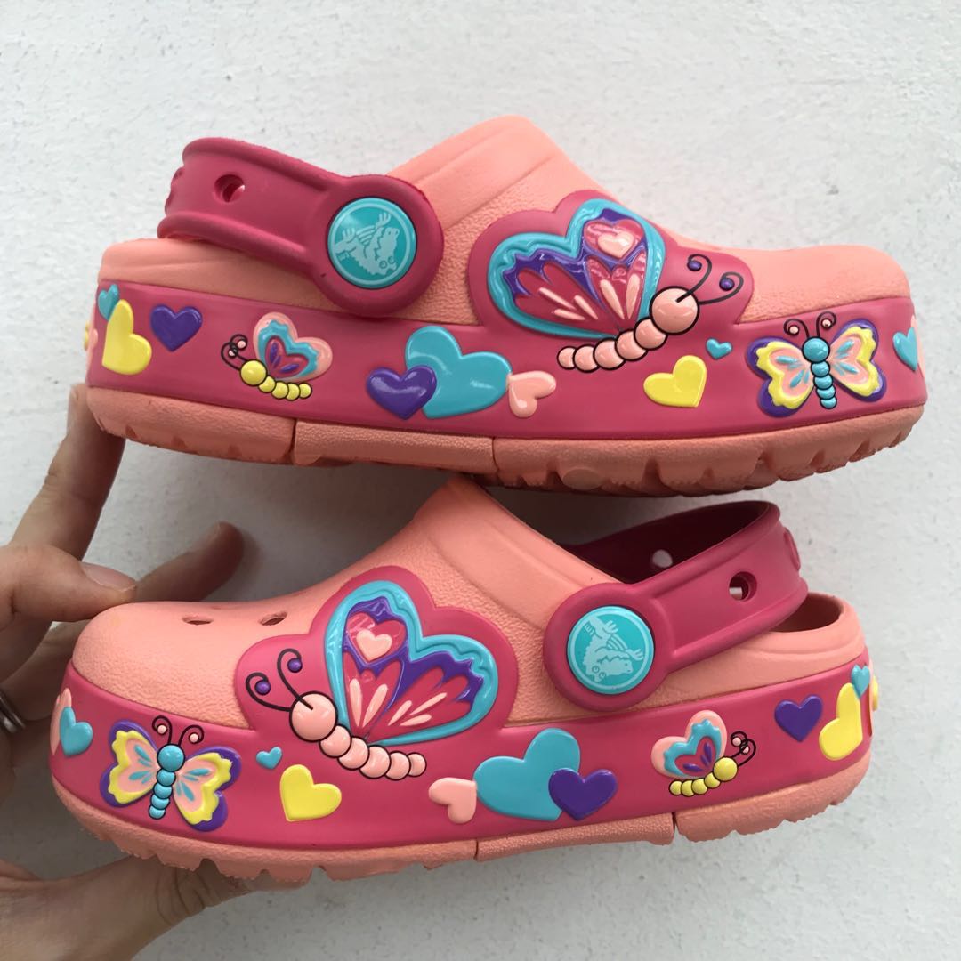 crocs butterfly light up