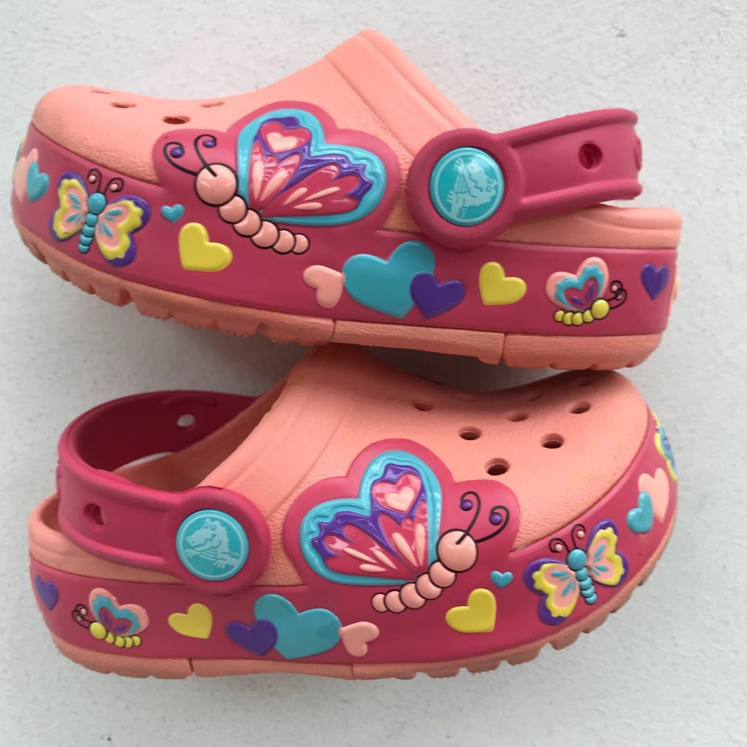 crocs butterfly light up