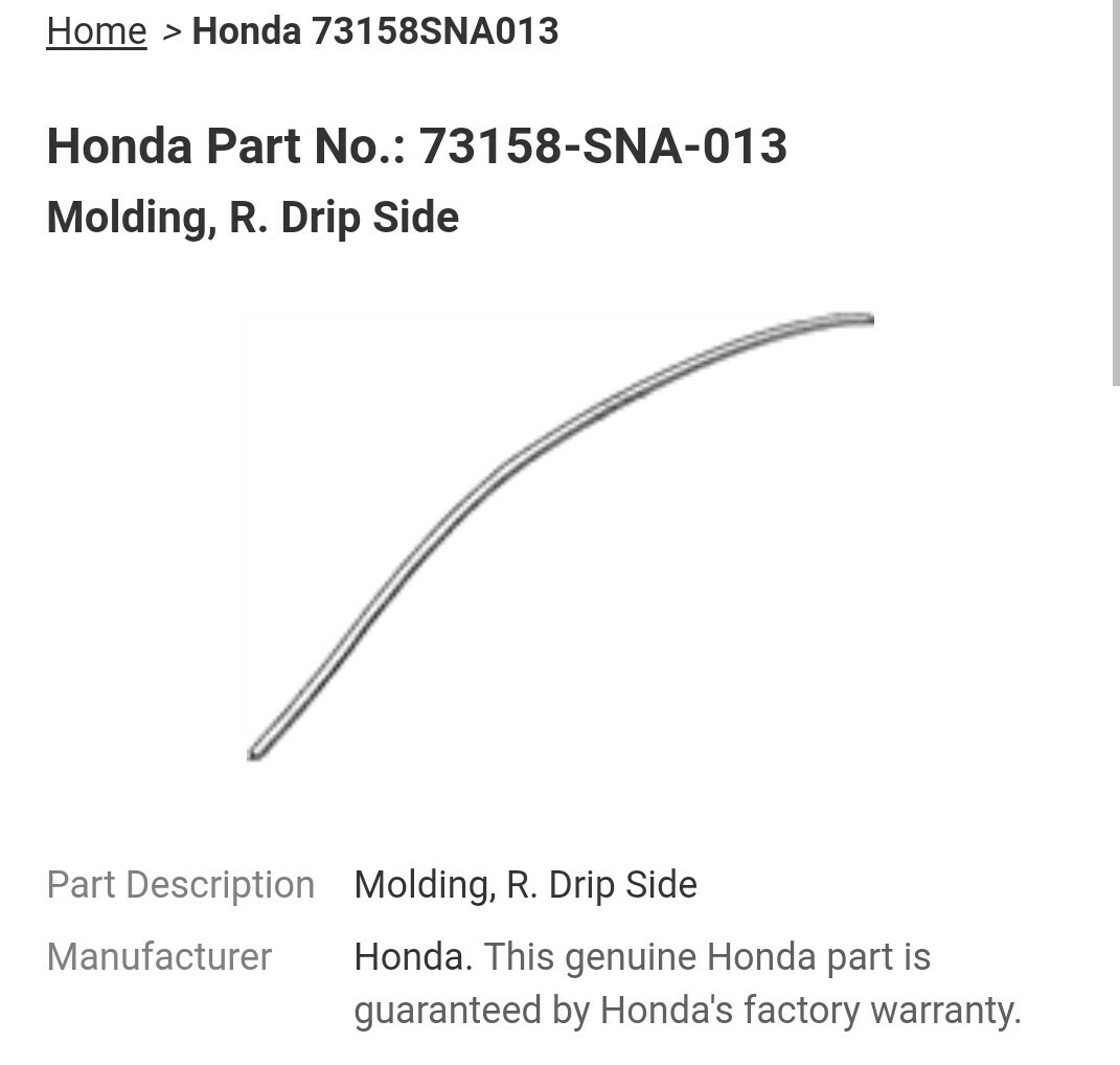 Genuine Honda Civic Drip side molding for sale, Car Accessories on