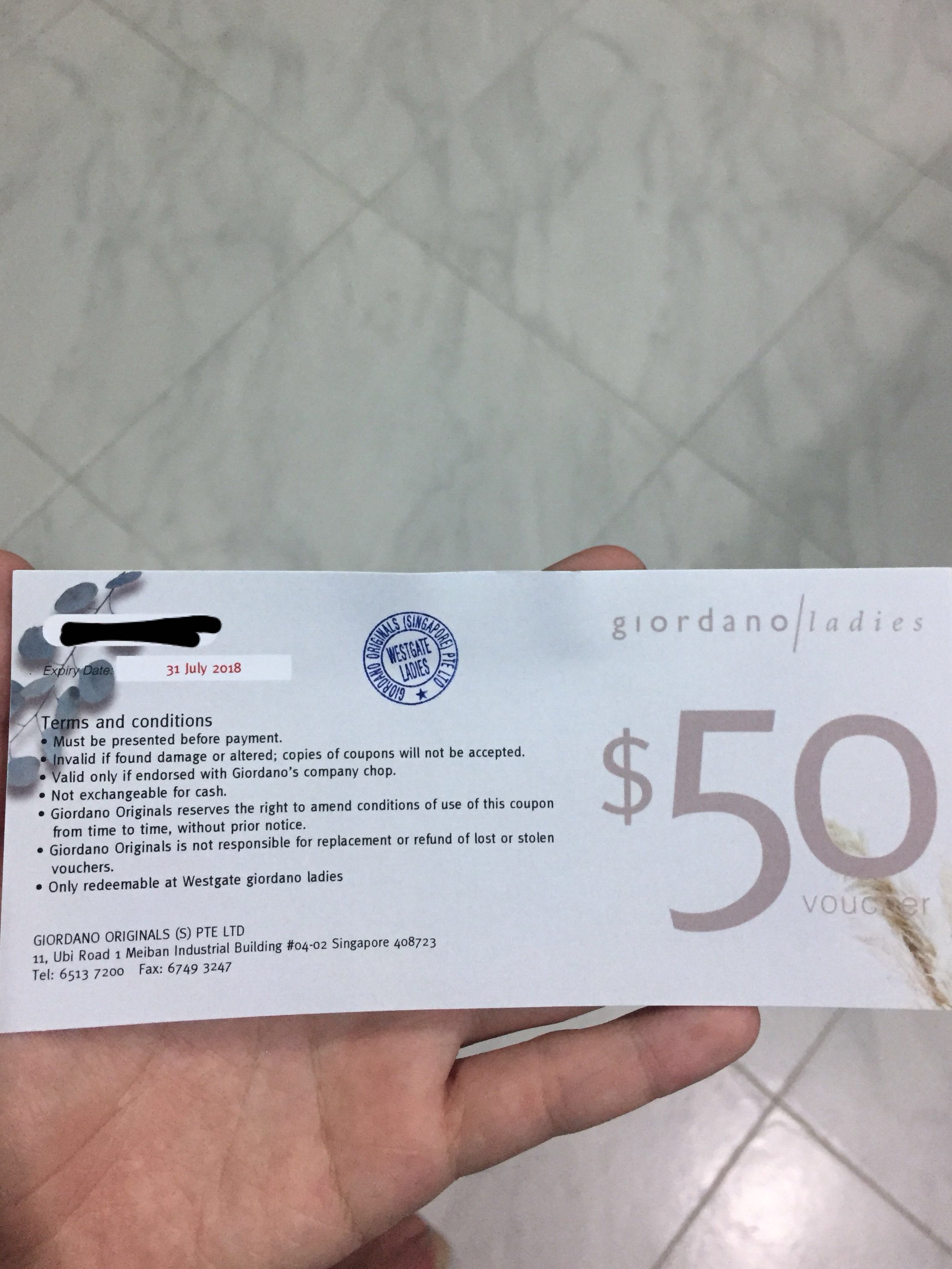 Giordano voucher, Tickets & Vouchers, Vouchers on Carousell