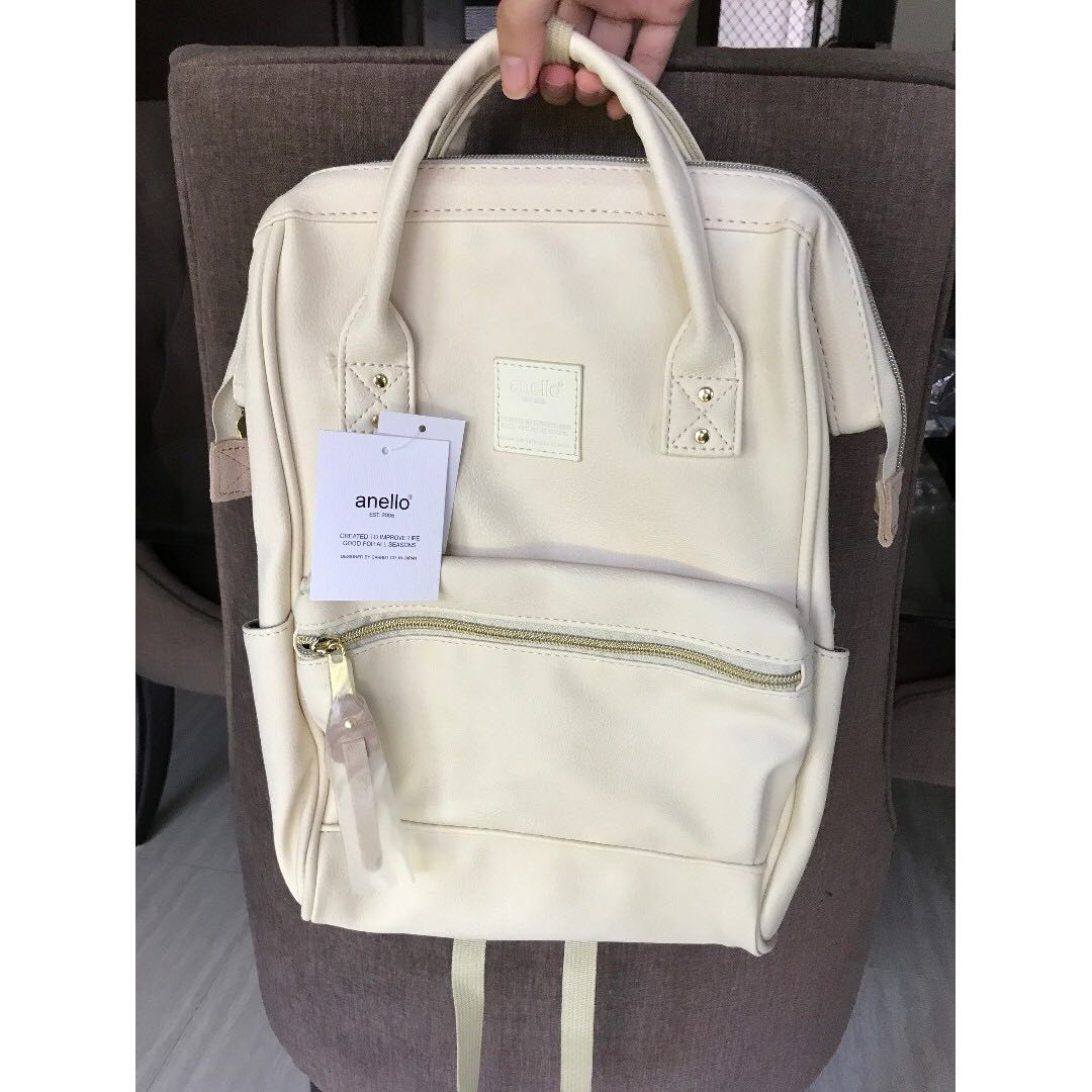 🌿 ANELLO LEATHER RUCKSACK (Ivory - Anello Bags Philippines