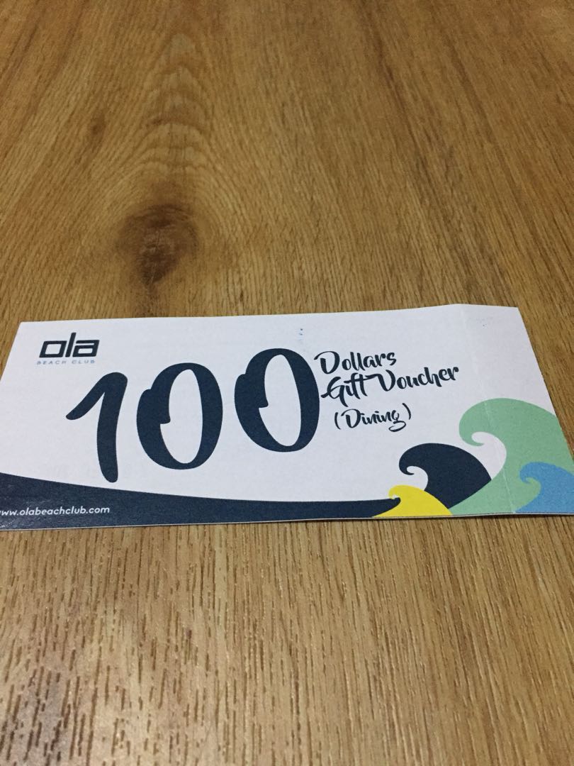Ola Beach Club Dining Voucher, Tickets & Vouchers, Vouchers on Carousell